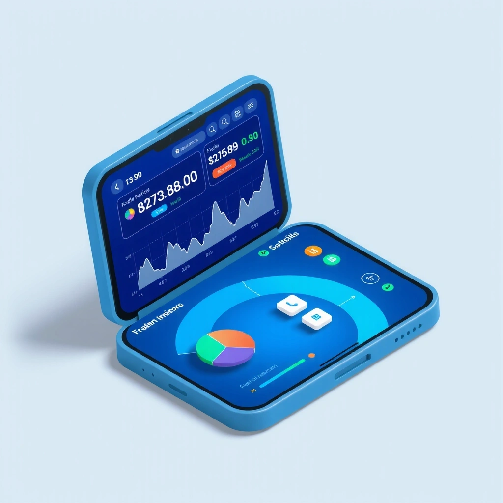 Financial analytics dashboard in mobile game format