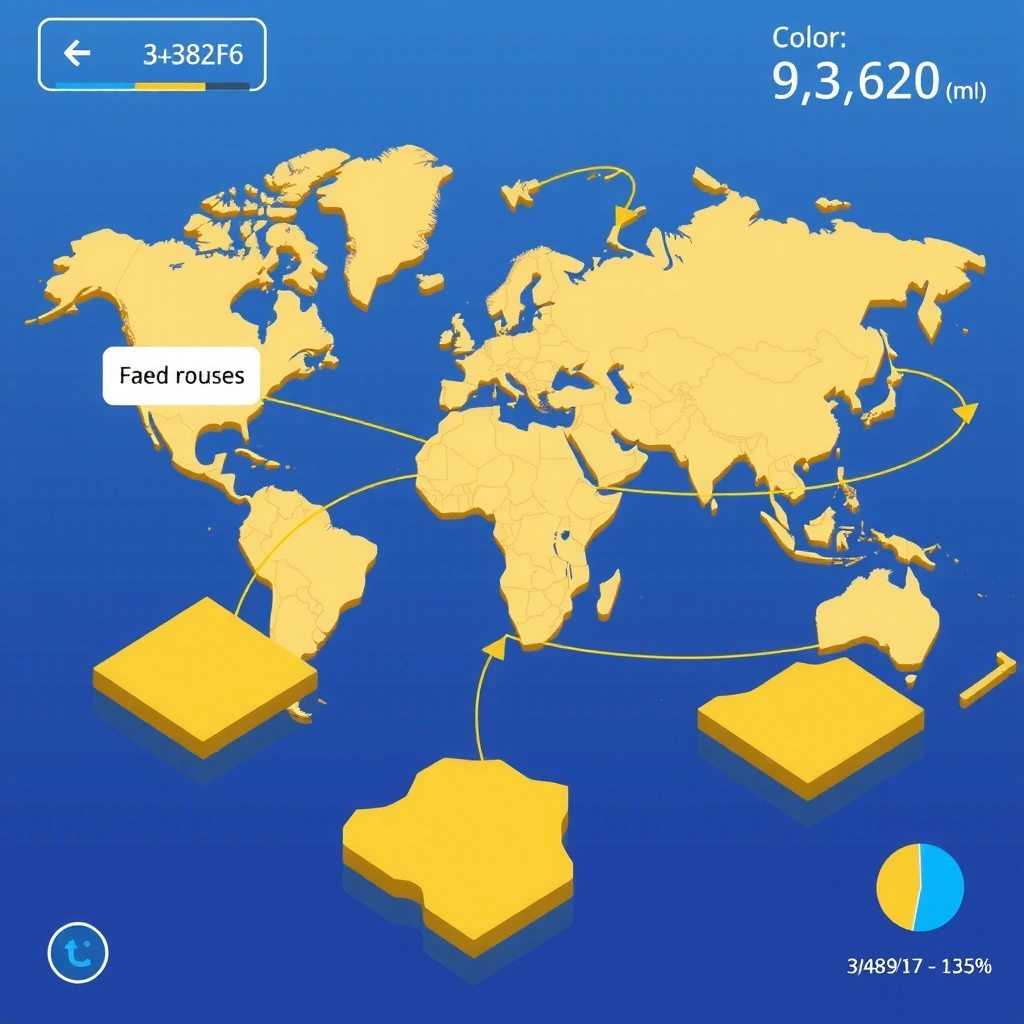 Economic Empire strategy game showing global trade routes