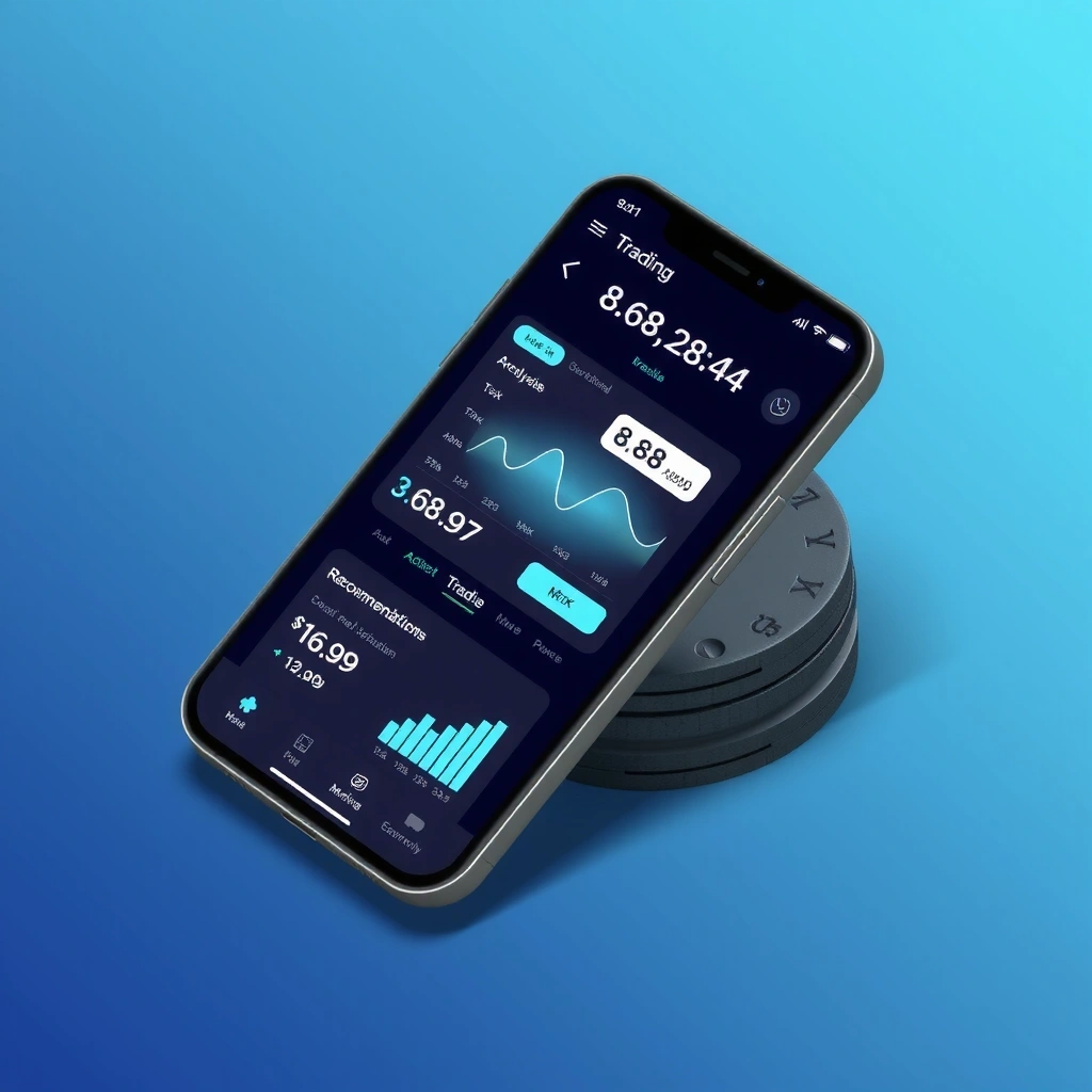 Mobile app interface showing AI-powered trading recommendations